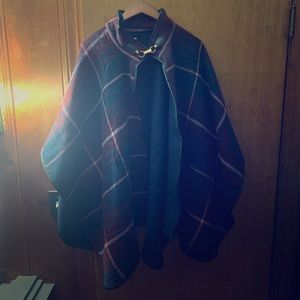 plaid poncho shawl